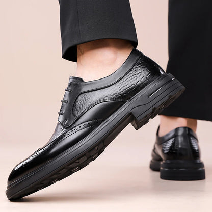 Summer New Leather Shoes Men's Business Hollow Holes Soft Bottom Men's Sandals Formal Wear Breathable Office Dress Shoes for Men