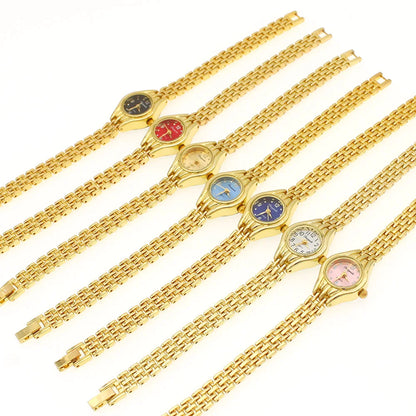 10pcs Women Bracelet Watch Golden Relojes Small Dial Quartz leisure Watch Popular Wristwatch Hour female ladies elegant watches