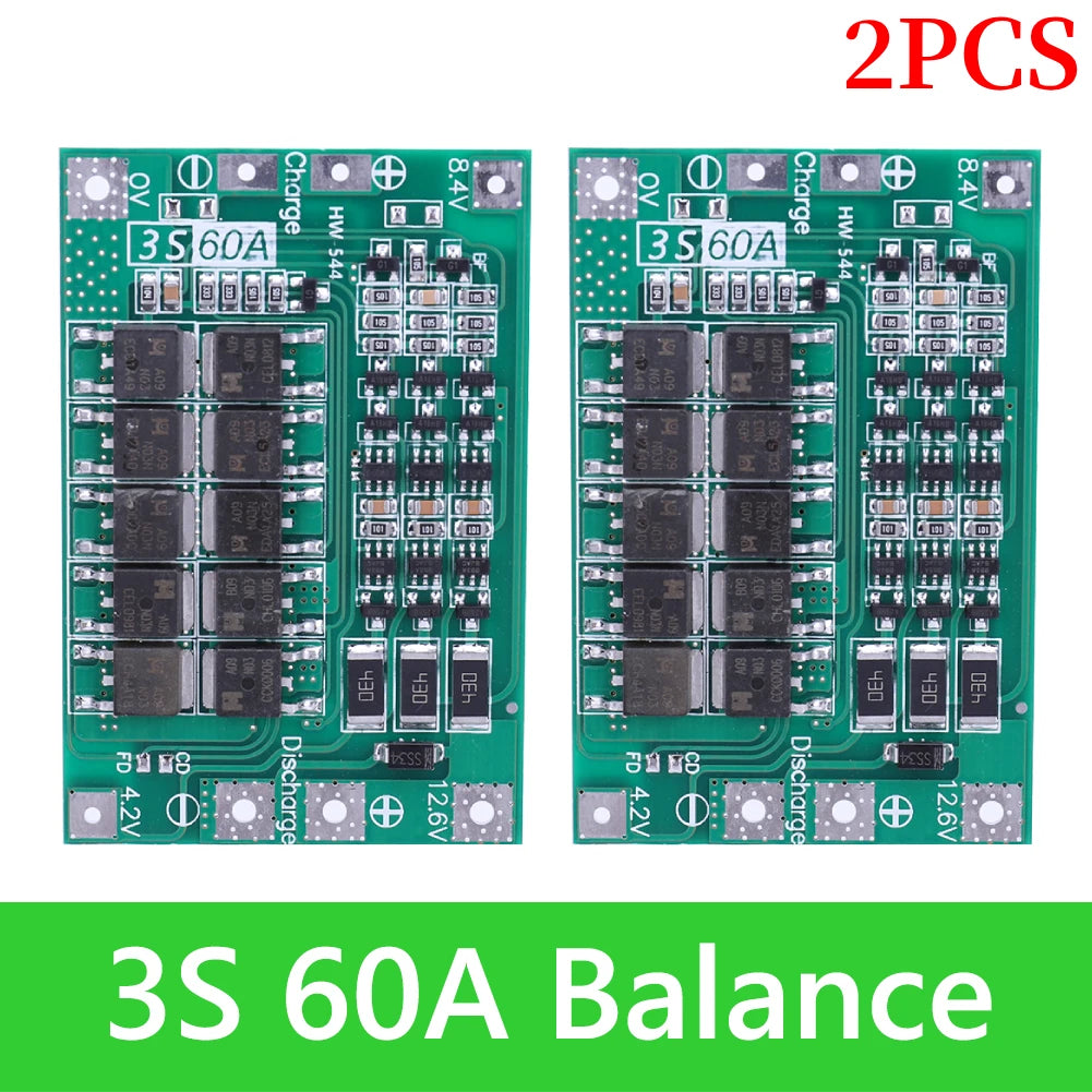 BMS 3S/4S 5A 10A 20A 25A 40A 60A Płytka zabezpieczająca ładowarkę do akumulatorów litowo-jonowych 18650 do wiertarki 12 V z funkcją wzmocnienia/balansu