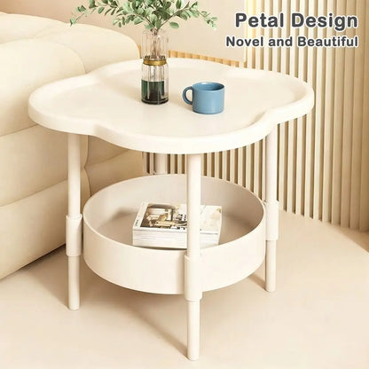 Trendy 40*40CM Side Table Plastic Samll End Table With Storage Easy to Assemble Bedside Table for Living Room