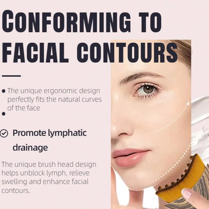 Ergonomic Contour Facial Brush Manual Lymphatic Drainage Massager Soft Bristles for Facial Cleansing And Shaping