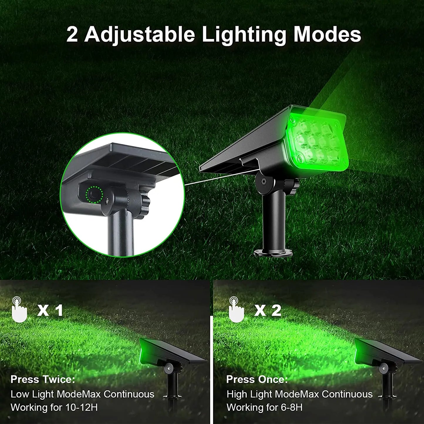 1/2/4PCS Solar Power Light Adjustable Light Temperature Solar Garden Light outdoor IP65 Solar Lamp Super Bright Solar Spotlight