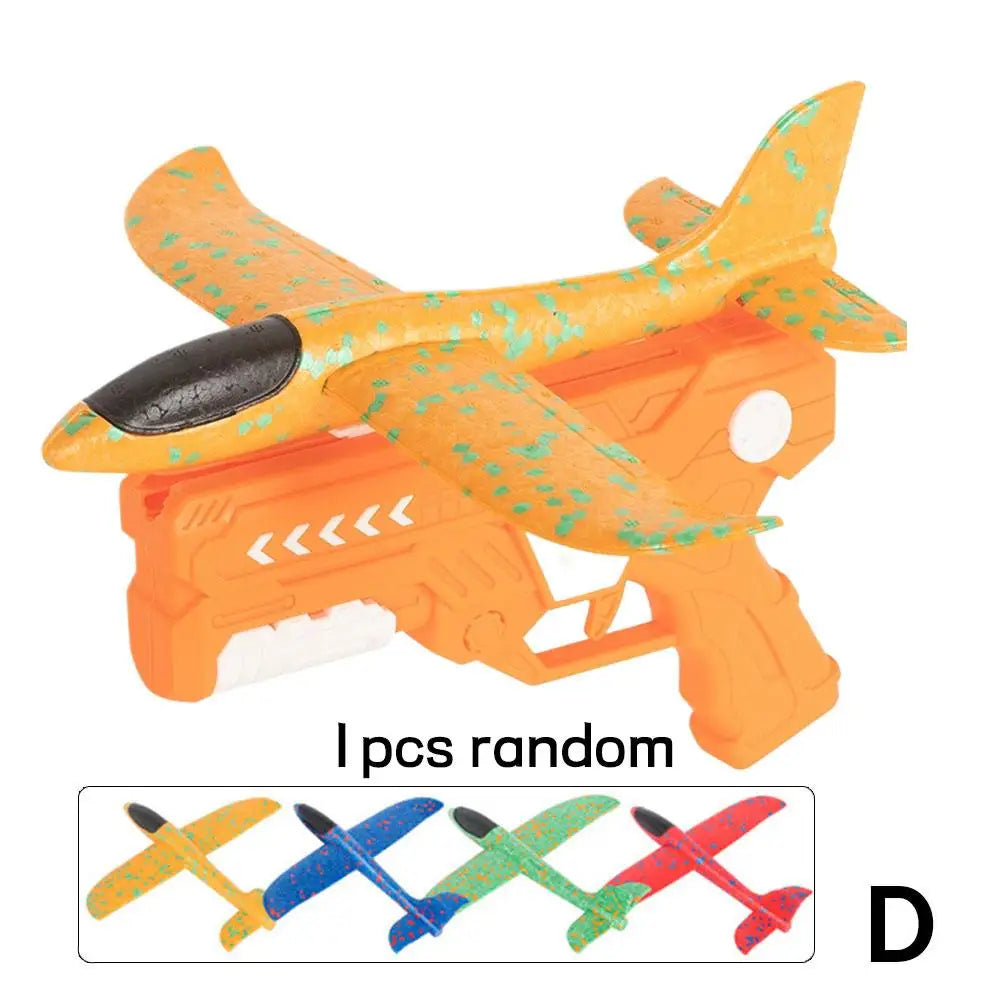 Outdoor Catapult Plane Toy for Kids One Click Ejection Foam Glider Airplane Shooting Game Sports Toys Gift for Boys Girls