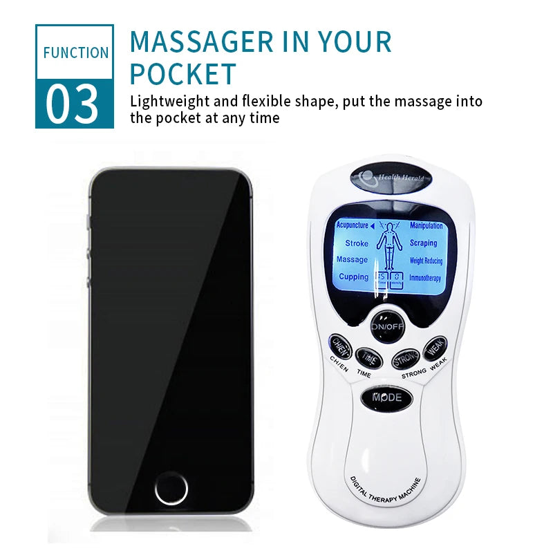 Electric Tens Unit Massager Muscle Digital Massage Electric Body LCD Display Machine Meridian Physiotherapy Digital Massage Tool