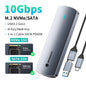 Yottamaster SATA M.2 NVMe SSD Enclosure Dual Portocol NVMe to USB Adapter USB 3.1 Gen2 USB C External Case Box Aluminum alloy