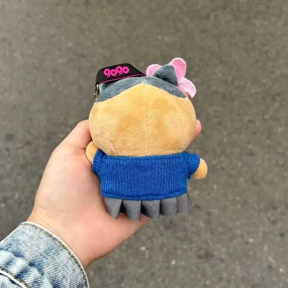Cute Hachiware Momonga Gyaru Style Plush Keychain Tan Skin Blue-Eared Cat Bag Usagi Charm Pendant Toy Gift for Boys Girls Fans