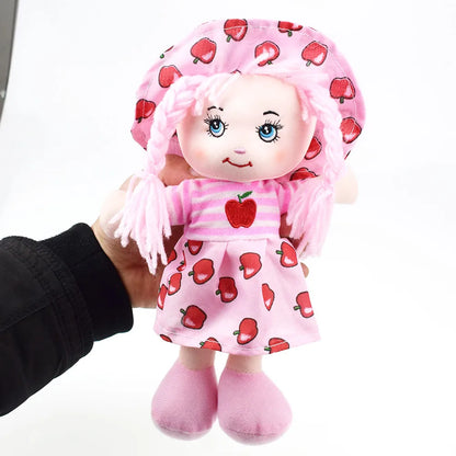 Cute 25cm Rag Dolls with Hat Cartoon Soft Kawaii Fruit Skirt Hat Girls Stuffed Plush Sleeping Toy Birthday Christmas Gifts