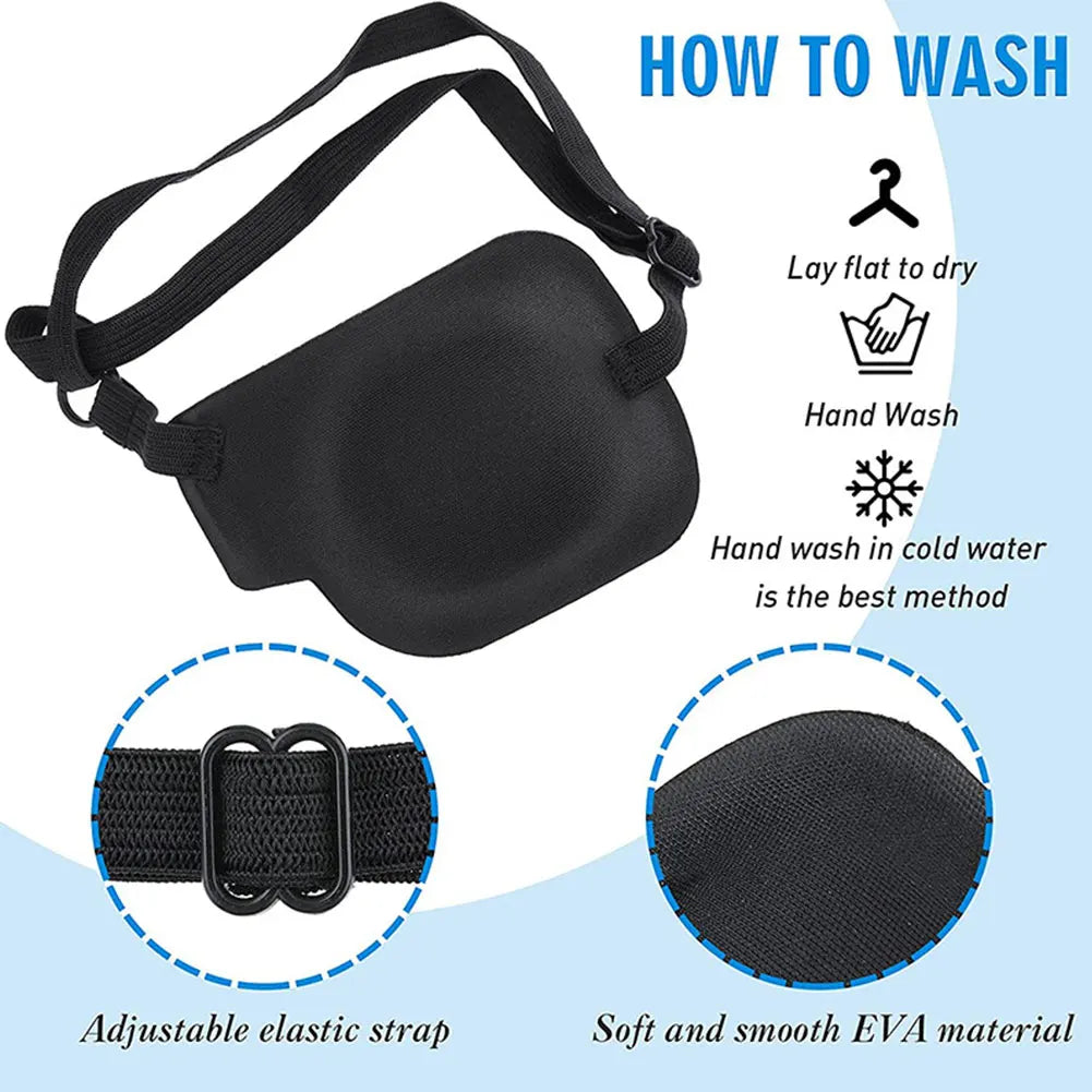 1PCS Black Single Eye Patch Adjustable 3D Foam Groove Eyeshades For Lazy Eyes Medical Use Concave Eye Patch