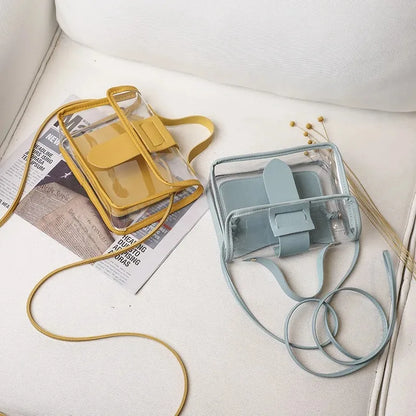 Transparent PVC Ladies' Jelly Bag, Summer Transparent Shoulder Crossbody Bag, Cute Kawaii Handbag