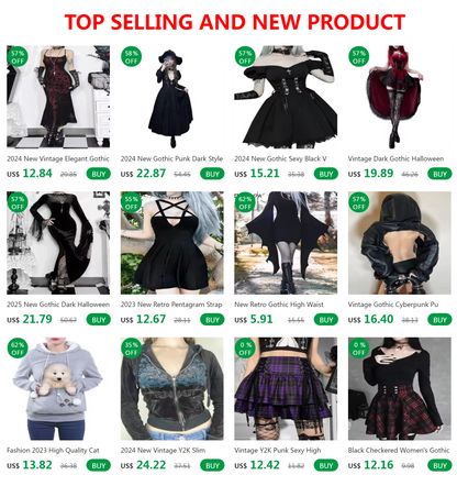2022 New Gothic One-shoulder Lace Stitching Flared Sleeve Dress Literary Vintage Autumn Grunge Black A-line Dress Punk Partywear
