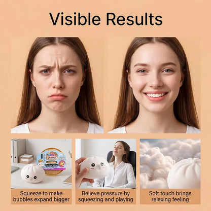 2026 Upgrade Soft Dumpling Pinch Toys Blowing Bubbles Squishy Relief Stress Mystery Blind Box Rebound Steamed Bun Squeeze Ball