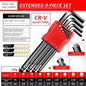 Universal Torque Length Metric Double Head Allen Wrench Set with Socket for Motorcycle Bikes Home Assembly and Disassembly Tools