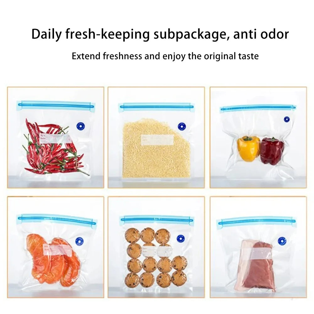 LEMEENQ USB Rechargeable Electric Air Pump for Vacuum Sealed Food Bag Household Food Vacuum Compression Bag Reusable Storage Bag