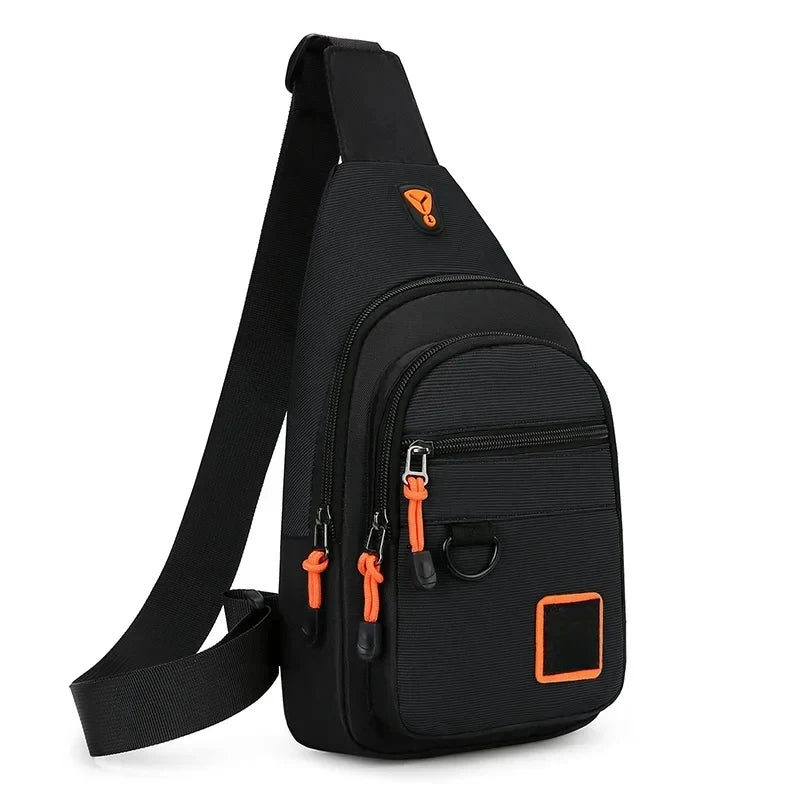Portable Waterproof Men’s Chest Bag, Lightweight Crossbody Backpack, Black Army Green Lake Green Optional for Outdoor Daily Use