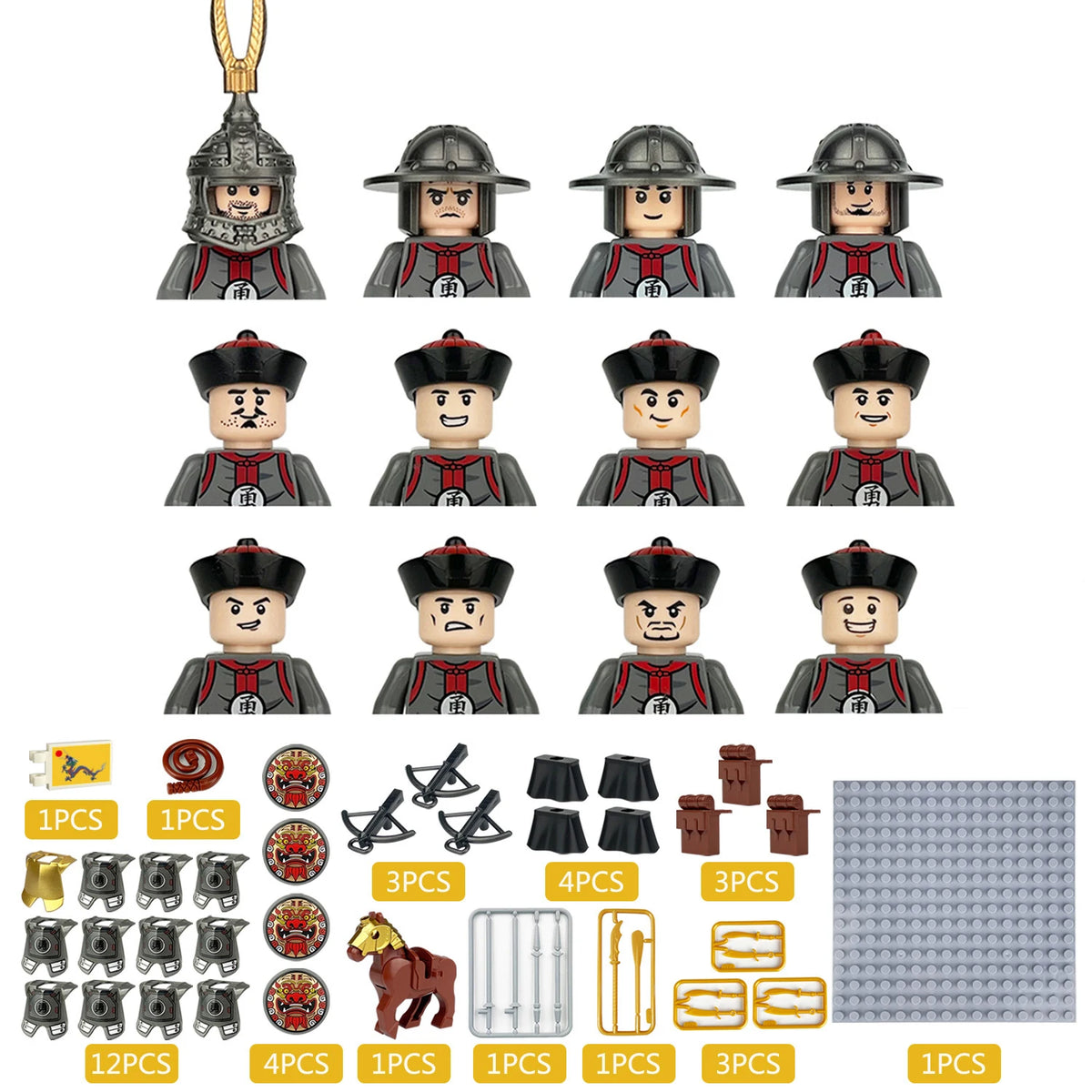 City character building block figure set, little block people, block accessories, engineer, doctor, firefighter, kids' toy