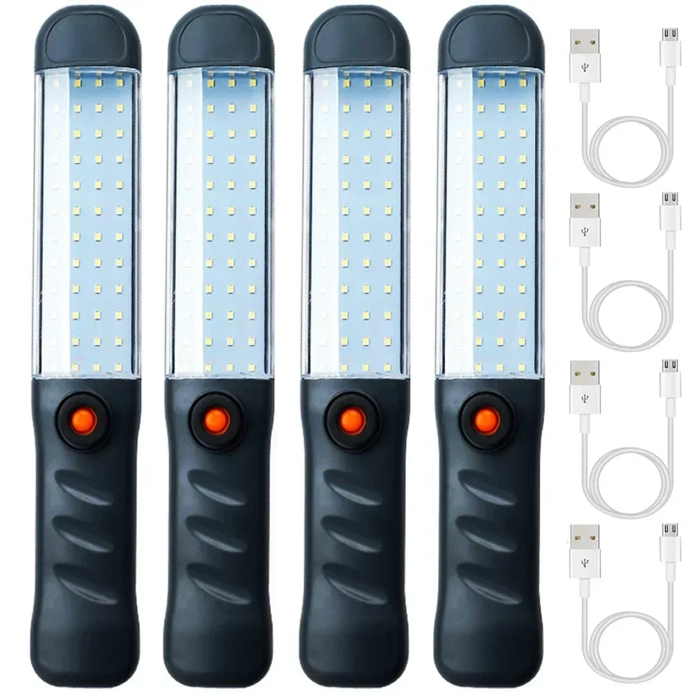 LED Handheld Flashlight Work Light USB Rechargeable Strong Light Lantern Torch Work Lamp with Magnet Hook Workshop Repair Lights