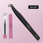 SAKURAHANA Professional Eyelash Tweezers Black Fiber Tip For Lash Extensions Mega Volume Mink Lashes Tool Makeup Artist Kit