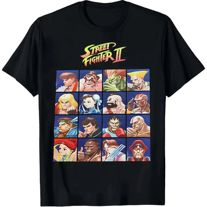2026 New Street Fighter II Character Design T-shirt High Quality Casual Comfortable Breathable Men's Printed Crew Neck T-shirt