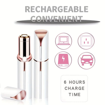 1-Pack Women Electric Lipstick Shaped Portable Trimmer Painless Effective Facial Hair Removal for Shaving Beauty Shaver Tool