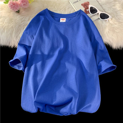 Summer 100% Cotton T Shirts,Short Sleeve Crew Neck Tops,Oversize Tee,Soft T Shirt for Women