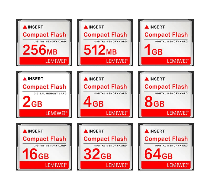 Lemiwei Memory Card 256MB 512MB Compact Flash Card 1GB 2GB 4GB CF Card 8GB 16GB 32GB 64GB Compactflash Card For Camera