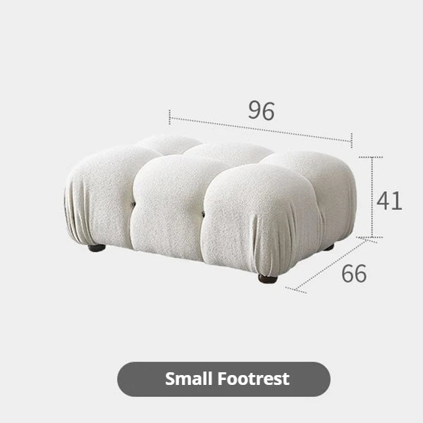 Any Size Custom Cream Teddy Fabric Modular Sofa Combine Modules High Elastic Latex Foam Fill Nordic Minimalist Living Room Sofa