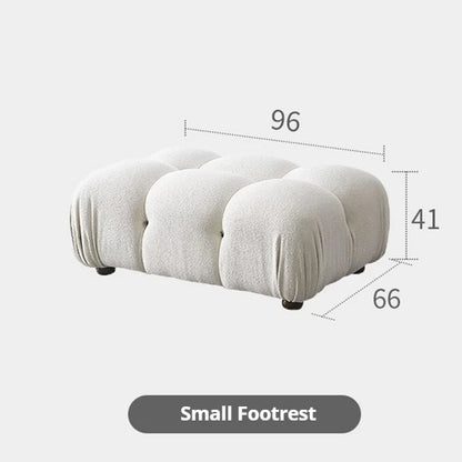 Any Size Custom Cream Teddy Fabric Modular Sofa Combine Modules High Elastic Latex Foam Fill Nordic Minimalist Living Room Sofa