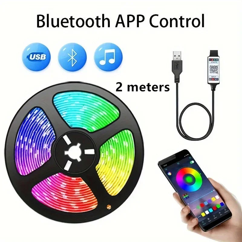 RGB Ambient Light Strip USB 5V LED 5050 Music Sync Flexible Tape Smart Home Lights Remote APP Control for Room TV DIY Decoration
