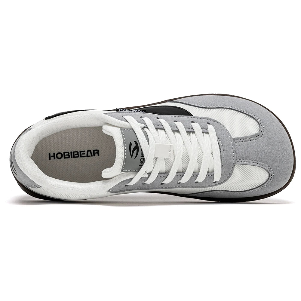 HOBIBEAR Wide Barefoot Shoes Womens Mens Zero Drop Minimalist Sneakers Artificial Leather Mesh Retro Walking Shoes