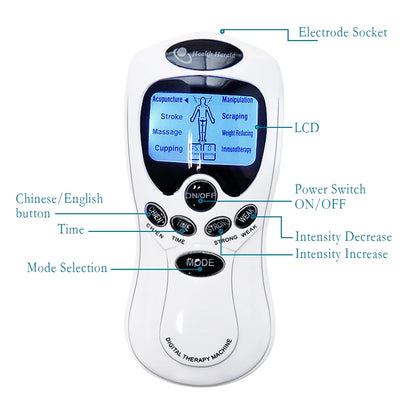 Electric Tens Unit Massager Muscle Digital Massage Electric Body LCD Display Machine Meridian Physiotherapy Digital Massage Tool