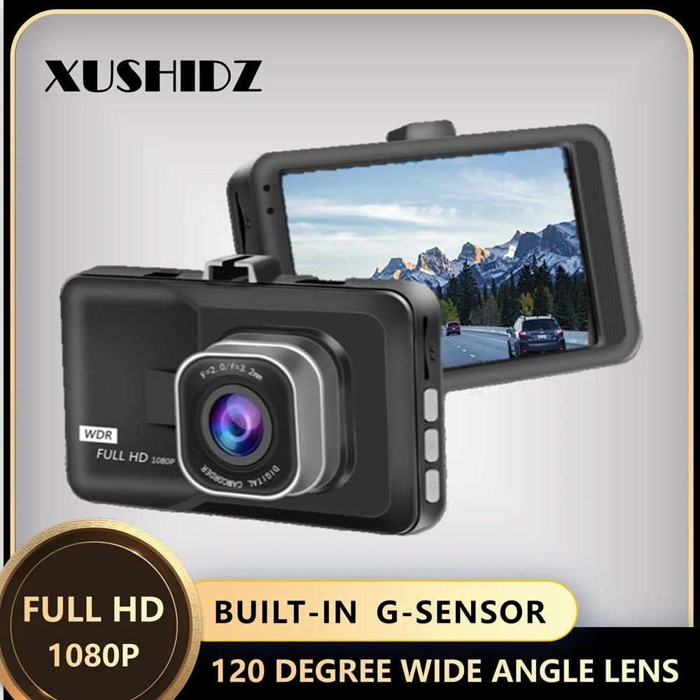 XUSHIDZ Q08 NEW 1080P HD  Car Vehicle DVR Video Recorder Dashcam 24h Parking Monitor G-sensor Dash Camera Loop Recording