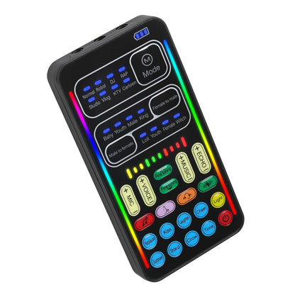I9 Voice Changer Set Multifunction Portable Recording Sound Card+Microphone+Earphones for Game Recording Computer Sound Changer