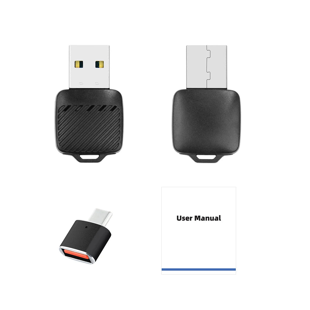 2 in 1 Wired to Wireless Car CarPlay Adapter Android Auto AI Box Plug & Used for OEM Wired CarPlay AA Navigation System