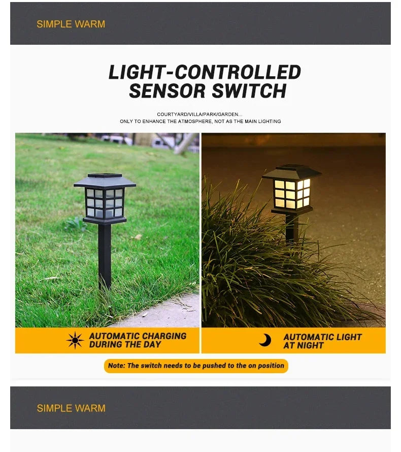 2Pcs Outdoor Solar LED Pathway Lights Walkway Garden Decor Street Lamp for Landscape Yard Patio Driveway Festival Lighting