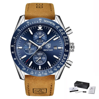 Men Watch BENYAR Top Brand Luxury Full Steel Business Quartz Watch Men Casual Waterproof Sports Watches Clock Relogio Masculino