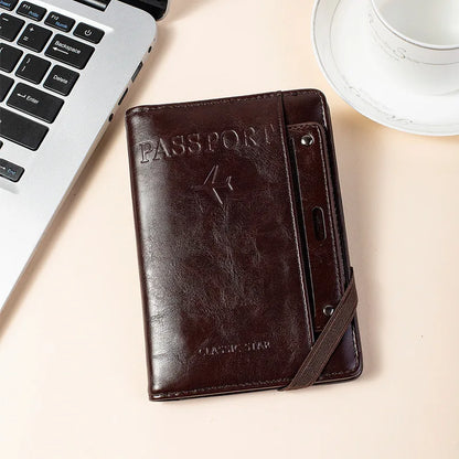 Passport Holder and Wallet in One, Anti-Theft, Anti-Degaussing, Multi-Functional Document and Card Storage Bag, Travel Ticket Holder, Portable Business and Travel Document Organizer, Essential Document Protection Cover for Go