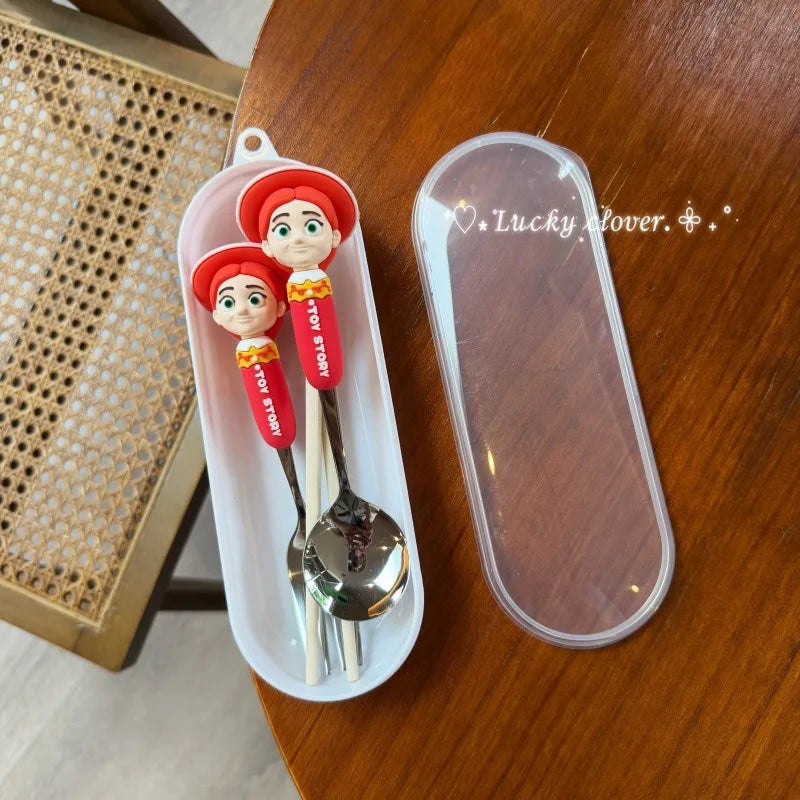 Toy Story 5 Spoon Fork Cutlery Set Woody Buzz Lightyear Jessie Forky Alien Cartoon Character Birthday Christmas Gift For Fans