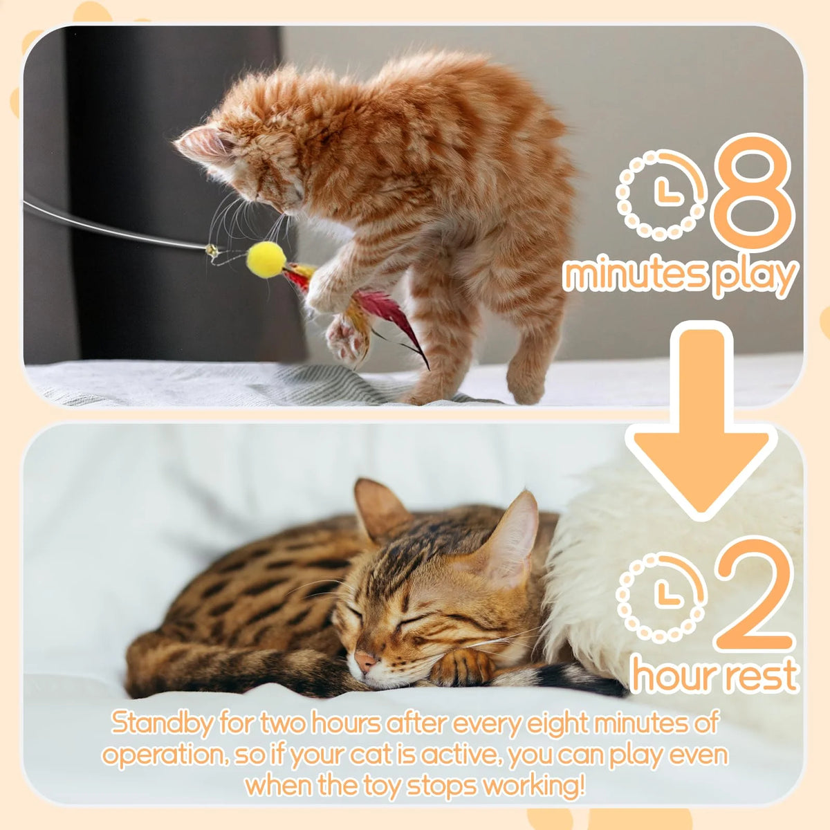 Cat Toys,Hanging Door Automatic Cat Toy Interactive Elastic Rope with Feather, Cat Catching Game Door Hanger