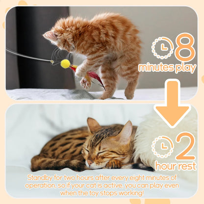 Cat Toys,Hanging Door Automatic Cat Toy Interactive Elastic Rope with Feather, Cat Catching Game Door Hanger
