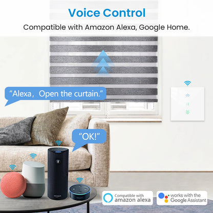 LoraTap Curtain Roller Shutter WiFi Blinds Switch Backlight Tubular Motor Tuya Smart Life App Google Home Alexa Echo