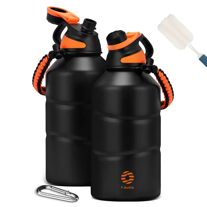 Fjbottle Stainless Steel Thermos Bottle 1.9L Large Capacity Vacuum Flask Water Cup Keep Hot Cold Outdoor Sports Gym Drink bottle