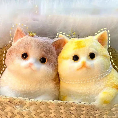 Cute Kawaii Cat Squishy Soft Silicone Stress Relief Squeeze Toy Anxiety Relief Desk Buddy Gift for Kids Adults Desk Decor Gift