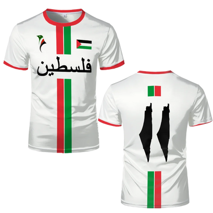 Palestine Football T Shirts Summer Fashion Short Sleeve Palestinian Flag 3D Printed T-shirts Casual O Neck Loose Mens Tops Tees
