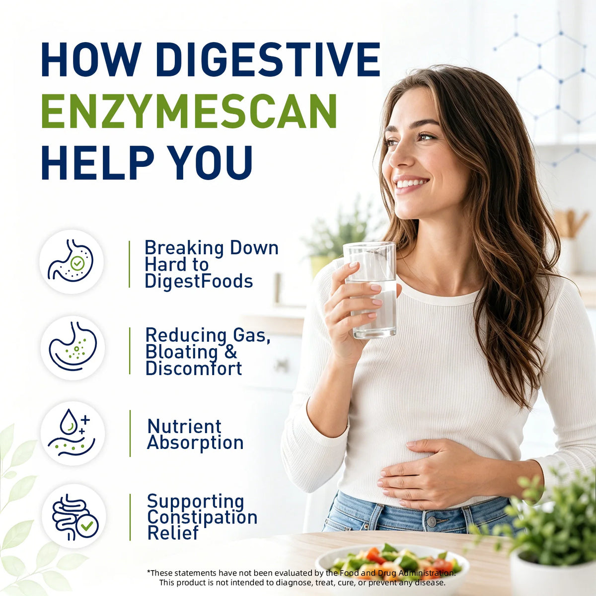 Digestive Enzymes for Bloating & Digestion - Fast-Acting 16 Enzyme Ingredients with Organic Prebiotics & Probiotics for Gut & Digestive Health