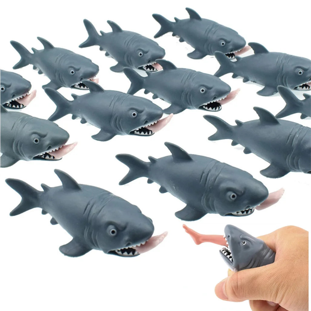 2pcs Man eating Shark Squeezing Fun Toys Terrifying Animal Mischievous Humorous Easy Stress Relieving Anti stress Toys Pinching