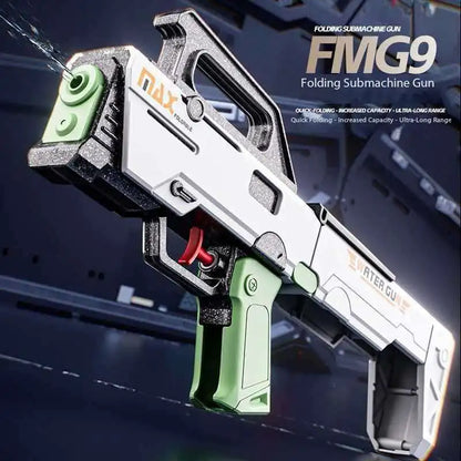 New FMG9 Folding Submachine Water Gun With Manual Continuous Firing Ultra Long Range Large Capacity  Water Play Toys Water Gun ﻿