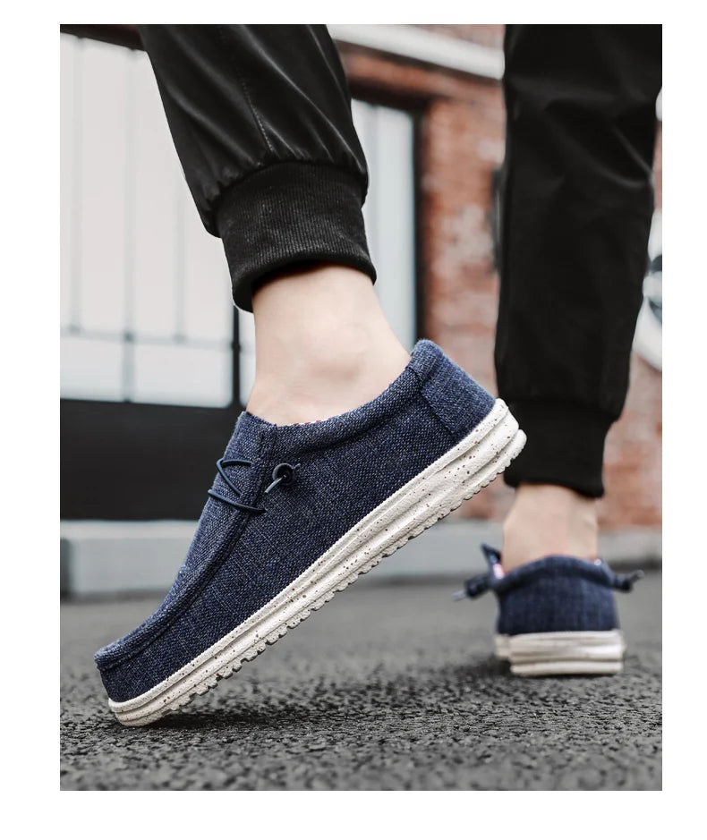 Men's Loafers Shoes Slip-on Easy To Put on Take Off Comfortable Breathable Casual Lightweight Low-Top Men's Canvas Shoes