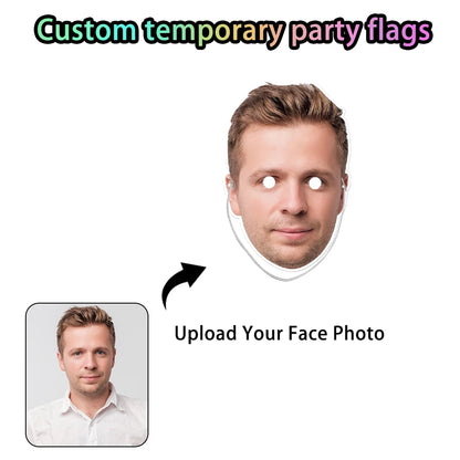Custom Face Mask Personalised Photo Face Masks Selfie Photo Booth Props for Birthday Wedding Bachelorette Party Supplies