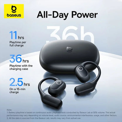 Baseus Eli 2i Fit Słuchawki otwarte True Wireless Bluetooth 6.0 z zaczepami na uszy Wodoodporne słuchawki sportowe IPX5 Wzmocnienie basów