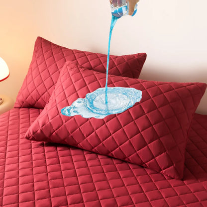Northern Europe Double-deck Pillowcase Waterproof Anti-Mite Anti-Bacterial Quilted Cotton Pillow Case Bedroom Home Decoration